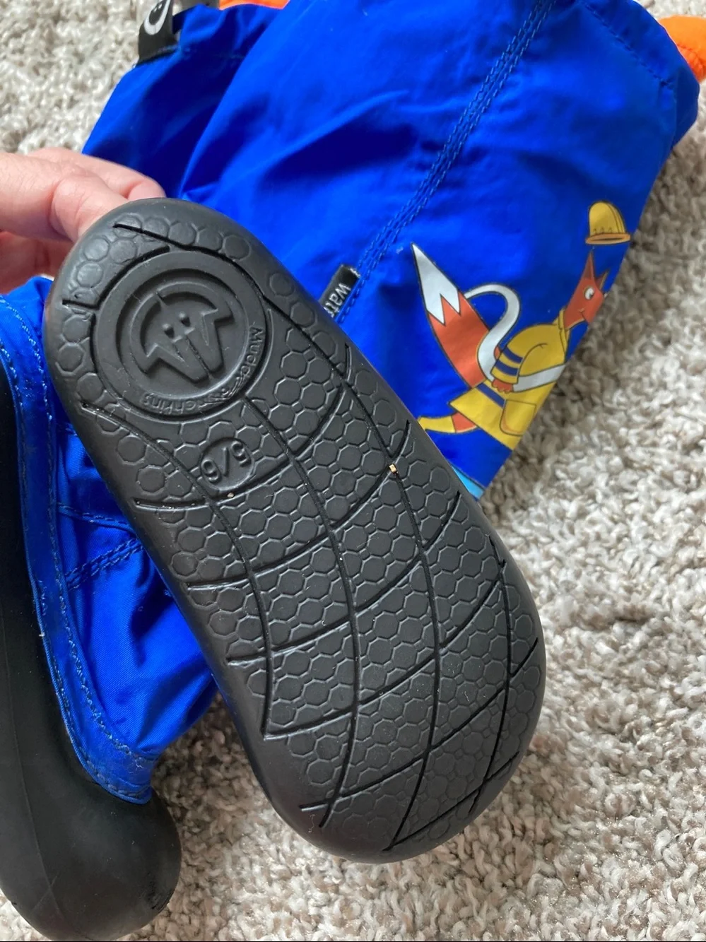 MyMayu Muddy Munchkins water repellent rain boots Fox detail sz 5/6